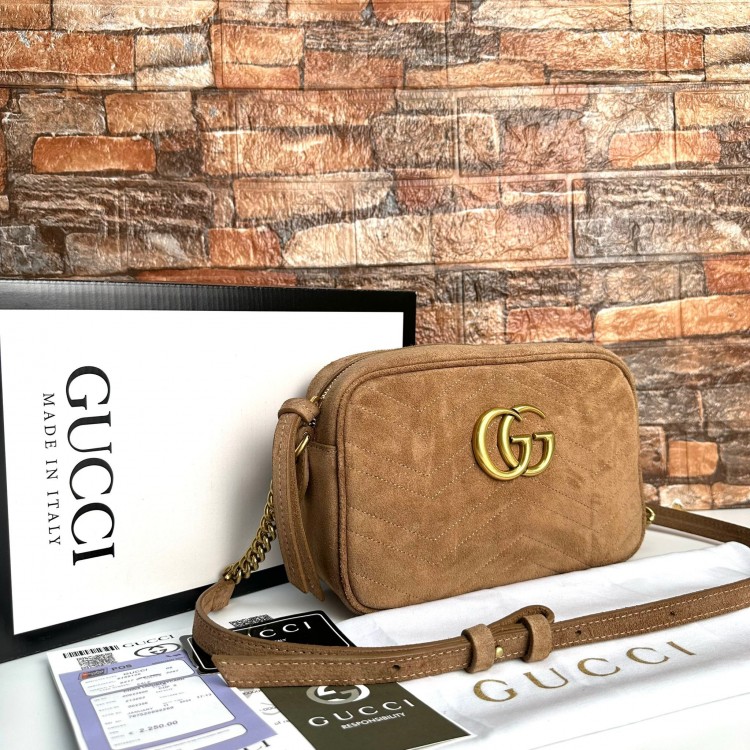 GUCCİ MARMONT MESSENGER SÜET KUM